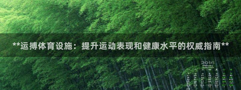 意昂3娱乐：**运搏体育设施：提升运动表现和健康水平