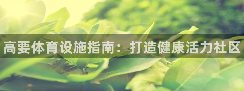 意昂3新能源：高要体育设施指南：打造健康活力社区
